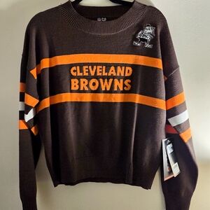 NWT Cleveland Browns Men's Brown and Orange Sweater